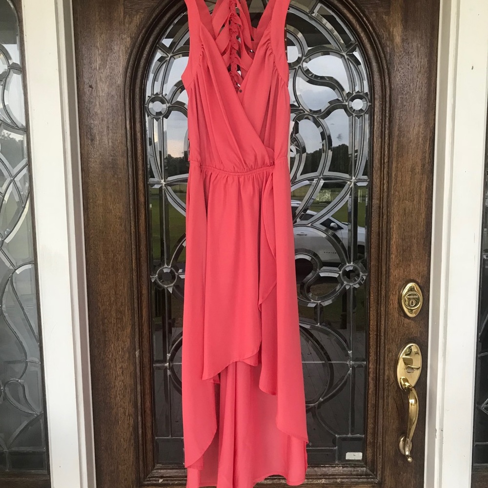 Pink high low homecoming dress
